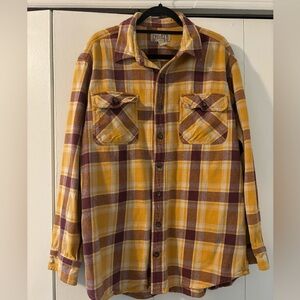 Men’s Duluth Trading Co. yellow/brown flannel